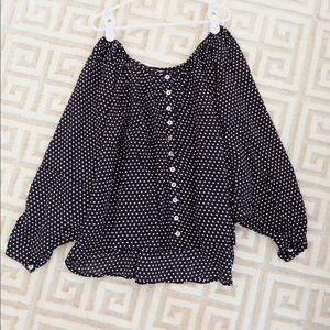 Button down Long sleeve Polka Dot Blouses
